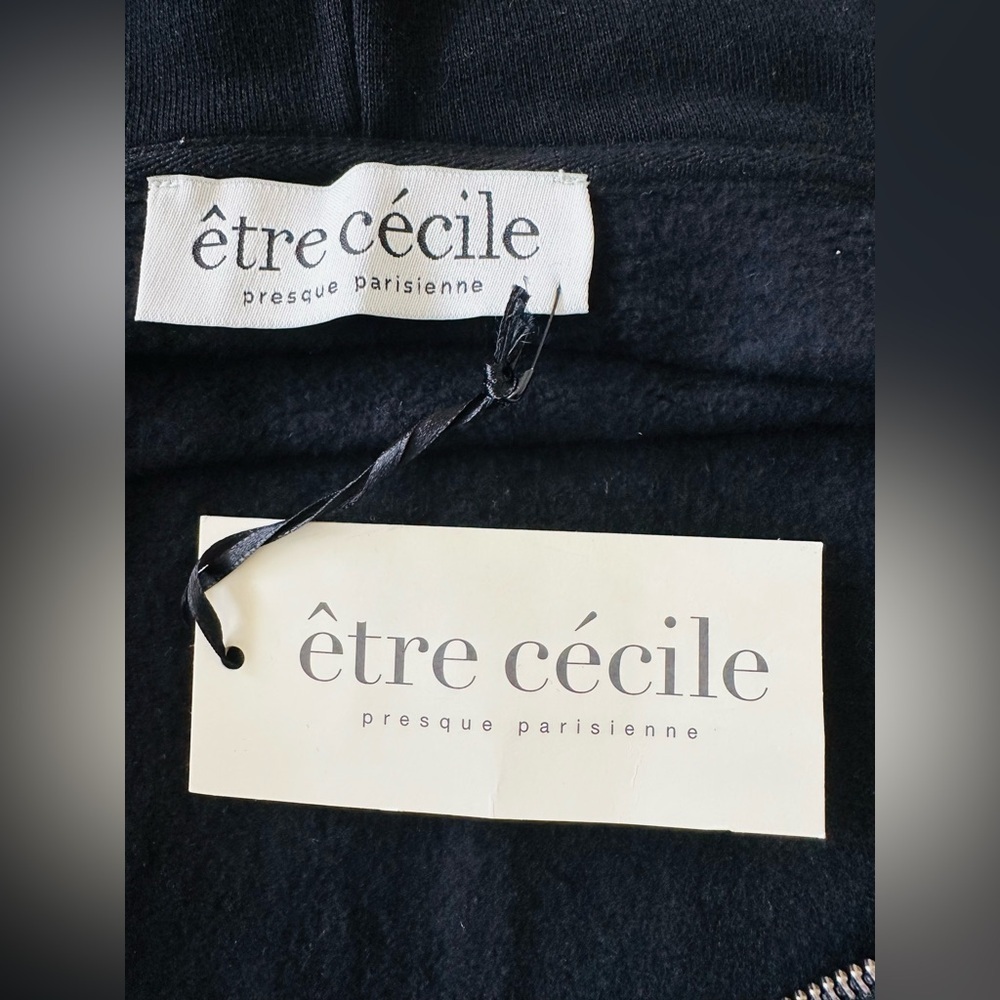 Être Cécile Cubs Longline Black Hoodie Size Small - Picture 2 of 10